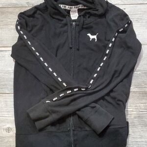 PINK Victoria's Secret Black Zip-Up Hoodie